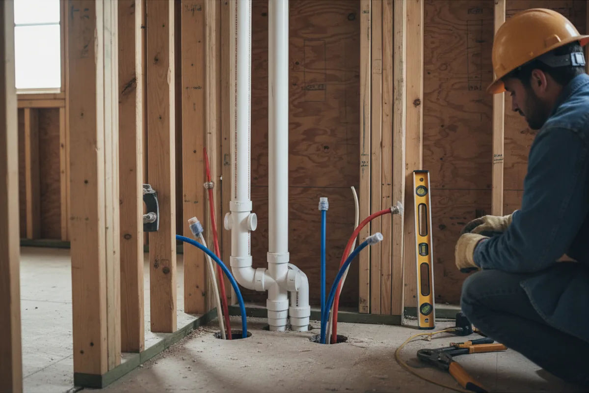 Drain and supply rough-in during Drain Cleaning in Mountainburg