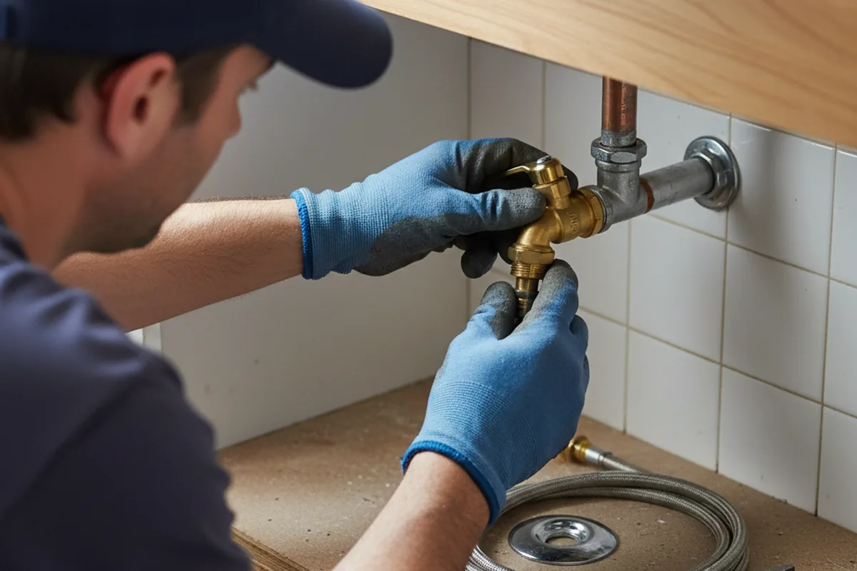 Shutoff valve and fitting work during Emergency Plumbing in Mountainburg